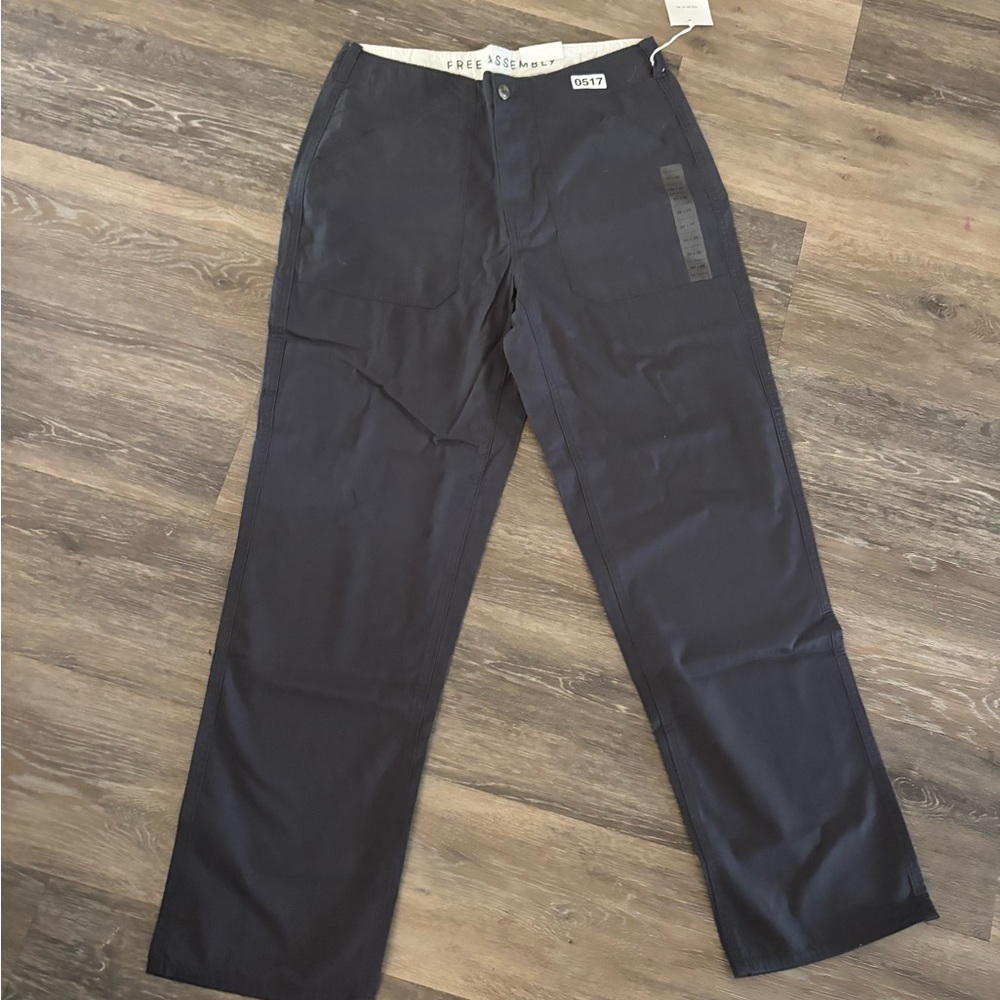 Men's Dk Gray Free Assembly Workwear Straight-Leg Pants s 30X30 NWT